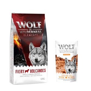 12kg Wolf of Wilderness Fiery Volcanoes száraz kutyatáp+100g Explore the Wide Acres snack ingyen