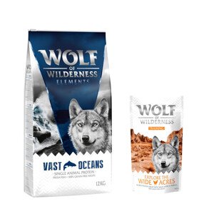 12kg Wolf of Wilderness Vast Oceans száraz kutyatáp+100g Explore the Wide Acres snack ingyen