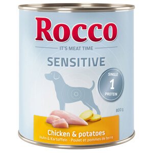 24x800g Rocco Sensitive 20+4 ingyen! nedves kutyatáp - Csirke & burgonya (gabonamentes)