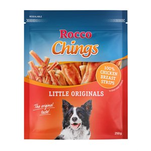 250g Rocco Chings Originals Rövid csirkemell rágócsíkok kutyasnack rendkívüli árengedménnyel