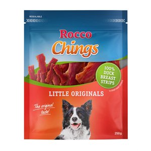 250g Rocco Chings Originals Rövid kacsamell rágócsíkok kutyasnack rendkívüli árengedménnyel