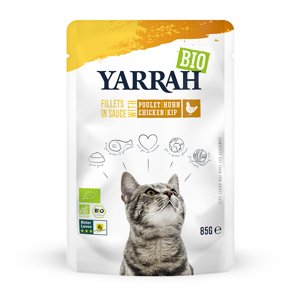 14x85g Yarrah Bio csirkefilék szószban nedves macskatáp 20% árengedménnyel
