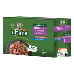 96x85g Ultima Cat Fit & Delicious lazac & tonhal  nedves macskatáp 20% kedvezménnyel!
