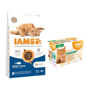 IAMS for Vitality Sensitive Digestion Adult & Senior pulyka - Adult Cat tonhal 6 kg +  Szószban (12 x 85 g)
