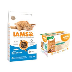 IAMS for Vitality Sensitive Digestion Adult & Senior pulyka - Adult Cat tengeri hal 6 kg + Szószban (12 x 85 g)