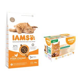 IAMS for Vitality Sensitive Digestion Adult & Senior pulyka - Adult Cat csirke + Szószban (12 x 85 g)
