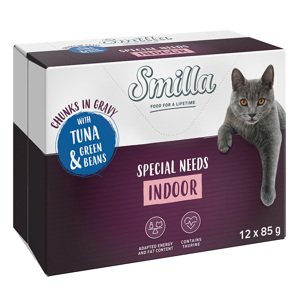 12x85g  Smilla Indoor falatok zöldséggel tonhal & zöldbab nedves macskatáp