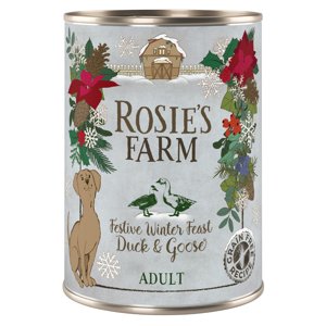 6x400g Rosie's Farm téli kiadás kacsa & liba nedves kutyatáp rendkívüli árengedménnyel