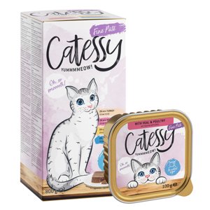 8x100g Catessy tálcás nedves macskatáp vegyes csomag: Finom pástétom 1. mix rendkívüli árengedménnyel
