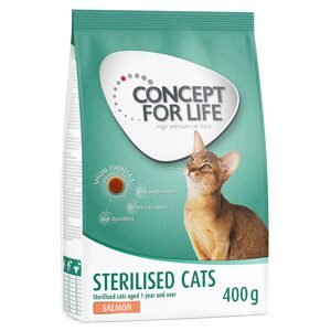 400g Concept for Life Sterilised Cats lazac száraz macskatáp 20% árengedménnyel