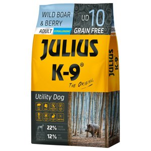 10kg JULIUS K-9 Adult vaddisznó és bogyós gyümölcsök száraz kutyatáp