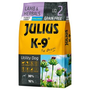 10kg JULIUS K-9 Puppy & Junior bárány & gyógynövény száraz kutyatáp