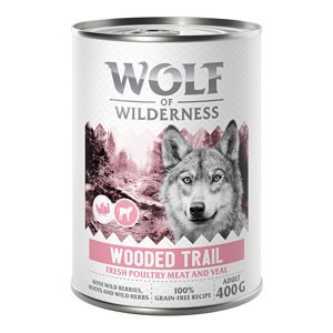 Wolf of Wilderness Adult "Expedition" 6 x 400 g - Sok friss szárnyassal - Wooded Trails - Szárnyas borjúval