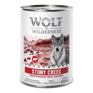 24x400g Wolf of Wilderness Senior Stony Creek nedves kutyatáp 20+4 ingyen