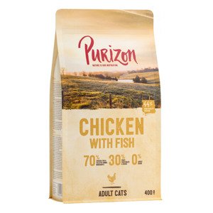 400 g Purizon Adult csirke & hal gabonamentes száraz macskatáp rendkívüli árengedménnyel