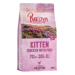 400 g Purizon Kitten csirke & hal gabonamentes száraz macskatáp rendkívüli árengedménnyel