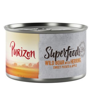 6x140g Purizon Superfoods Vaddisznó, hering, édesburgonya & alma nedves kutyatáp rendkívüli árengedménnyel
