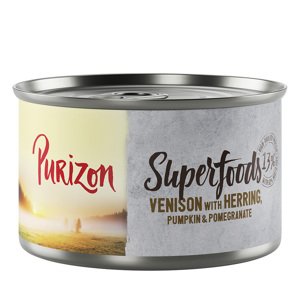 6x140g Purizon Superfoods Vad, hering, tök & gránátalama nedves kutyatáp rendkívüli árengedménnyel