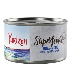 6x140g Purizon Superfoods Tohnal, tőkehal, édesburgonya & alma nedves kutyatáp rendkívüli árengedménnyel