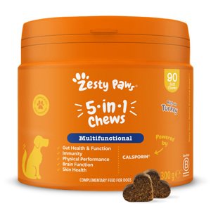 2x90db Zesty Paws 5-in-1 Chews pulyka étrendkiegészítő kutyáknak