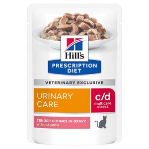 12x85g10 + 2 ingyen! Hill’s Prescription Diet nedves macskatáp - c/d Urinary Stress Urinary Care lazac