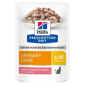 12x85g10 + 2 ingyen! Hill’s Prescription Diet nedves macskatáp - c/d Multicare Urinary Care lazac