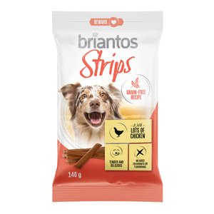 140g Briantos Strips csirke gabonamentes kutyasnack rendkívüli árengedménnyel