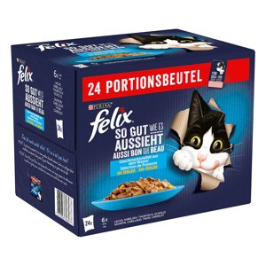 48x85g Felix Fantastic aszpikban halválogatás nedves macskatáp 20% kedvezménnyel