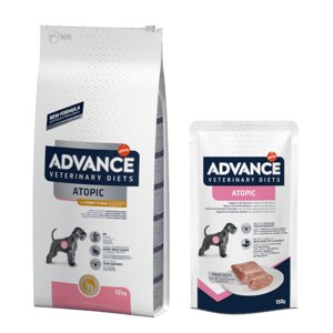 12kg Advance Veterinary Diets Atopic nyúl & borsó száraz kutyatáp+8x150g nedvestáp ingyen