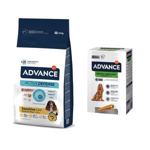 14kg Advance Adult lazac & rizs száraz kutyatáp+720g Dental Care Snack ingyen