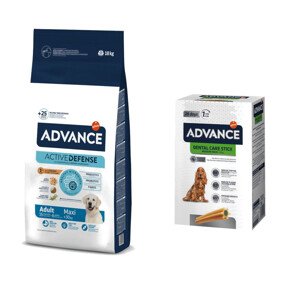 18kg Advance Maxi Adult száraz kutyatáp+720g Dental Care Snack ingyen