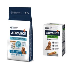 18kg Advance Medium Adult száraz kutyatáp+720g Dental Care Snack ingyen