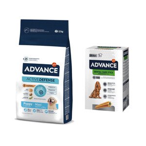 12kg Advance  Maxi Puppy Protect száraz kutyatáp+720g Dental Care Snack ingyen