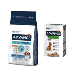 12kg Advance Medium Light csirke száraz kutyatáp+720g Dental Care Snack ingyen