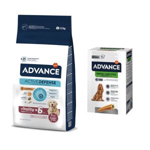 12kg Advance Maxi Senior száraz kutyatáp+720g Dental Care Snack ingyen