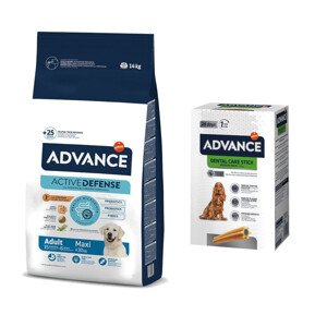 14kg Advance Maxi Adult száraz kutyatáp+720g Dental Care Snack ingyen