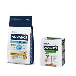 7kg Advance Mini Sensitive száraz kutyatáp+360g Dental Mini Sticks snack ingyen