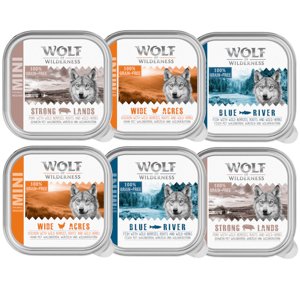 6x150g Wolf of Wilderness vegyes csomag óriási kedvezménnyel! nedves kutyatáp (tálcás): Csirke, hal, sertés