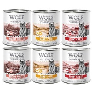 6x800g Wolf of Wilderness vegyes csomag óriási kedvezménnyel! nedves kutyatáp SENIOR Szárnyas & marha, szárnyas & sertés, Szárnyas & csirke