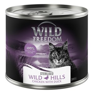 6x200g Wild Freedom Wild Hills Sterilised - kacsa & csirke nedves macskatáp rendkívüli árengedménnyel