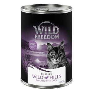 6x400g Wild Freedom Wild Hills Sterilised - kacsa & csirke nedves macskatáp rendkívüli árengedménnyel