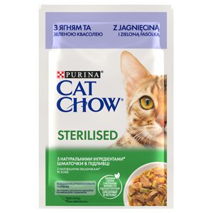 52x85g Cat Chow Sterilised bárány & zöldbab nedves macskatáp