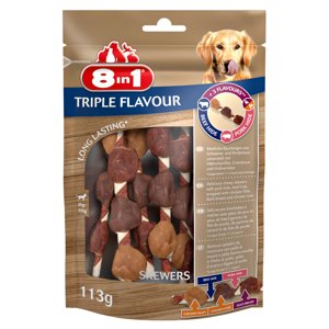 4x113g (6db) 8in1 Triple Flavour Skewers kutyasnack 3+1 ingyen akcióban