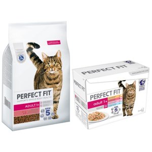 7kg Perfect Fit Active 1+ marha száraz macskatáp+48x85g Perfect Fit nedves macskatáp mix ingyen
