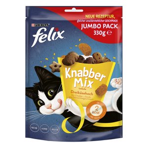 330g Felix Knabbermix Három sajttal macskasnack 25% kedvezménnyel