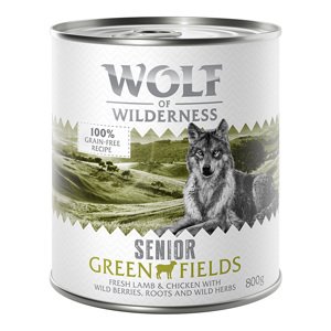 12x800g 11 + 1 ingyen! Wolf of Wilderness nedves kutyatáp - Green Fields - bárány & csirke