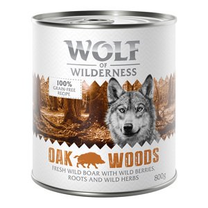 12x800g 11 + 1 ingyen! Wolf of Wilderness nedves kutyatáp - Oak Woods vaddisznó