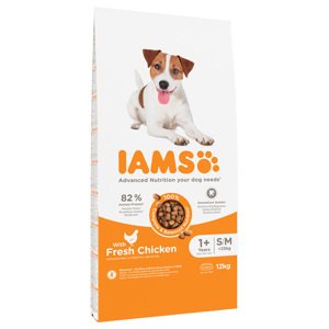 12kg IAMS for Vitality Adult Small & Medium csirke száraz kutyatáp 10+2 ingyen akcióban