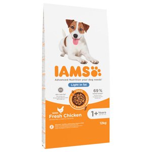 12kg IAMS for Vitality Weight Control csirke száraz kutyatáp 10+2 ingyen akcióban