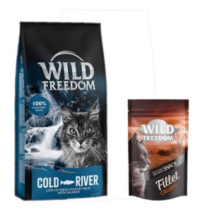 6,5kg Wild Freedom Adult 'Cold River' lazac száraz macskatáp+100g Wild Freedom Filet csirke macskasnack ingyen